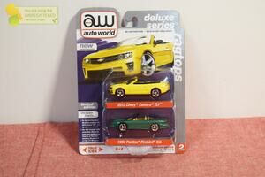 Auto World Deluxe 2013 Chevy Camaro ZL1 & 1997 Pontiac Firebird 1:64 Scale
